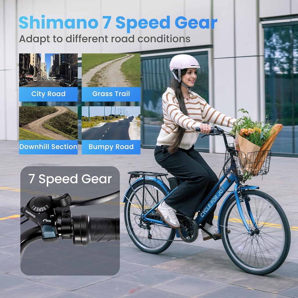 Electric Bike for Adults, 1000W Peak 70Miles + 20MPH Step Thru Electric Bike, Commuter E-Bike with Removable Battery, Dual Brake(Lockable), Detachable Foldable Basket(TUV & UL2849)