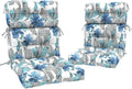 Outdoor High Back Rocking Chair Cushions, Non-Skid Slip Backed Chair Cushions, Chair Cushion for Patio Chairs, 44'x22'x4', Set of 2, Clemens Noir Blue