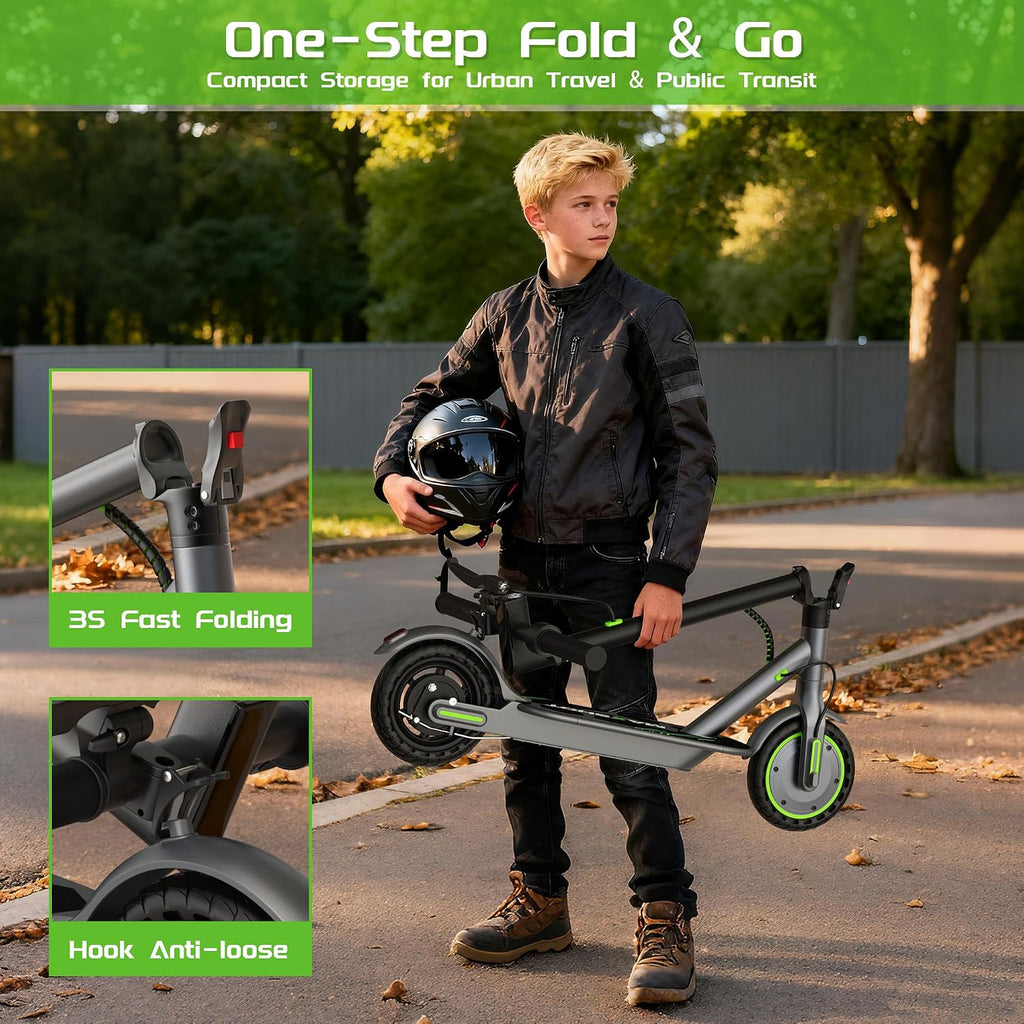 MAXSHOT Electric Scooter for Adults, 8.5/10/14' Tires, 19/22Mph, 350W/500W Motor, 21-28 Miles Range, Folding E-Scooter with Dual Suspension,APP Contro