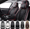 Car Seat Covers for Ford F-150 2009-2026, Waterproof Nappa Leather Front Seat Cover with Headrests, Anti-Slip and Comfortable Automotive Seat Protector&Accessories(Black Red)