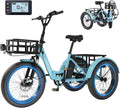 MOONCOOL Electric Trike for Adults, 500W/750W 48V Electric Tricycle for Adults, 20'x3.0' Fat Tire 3 Wheel Electric Bike, Folding Aluminum Adult Tricycle with Removable Battery