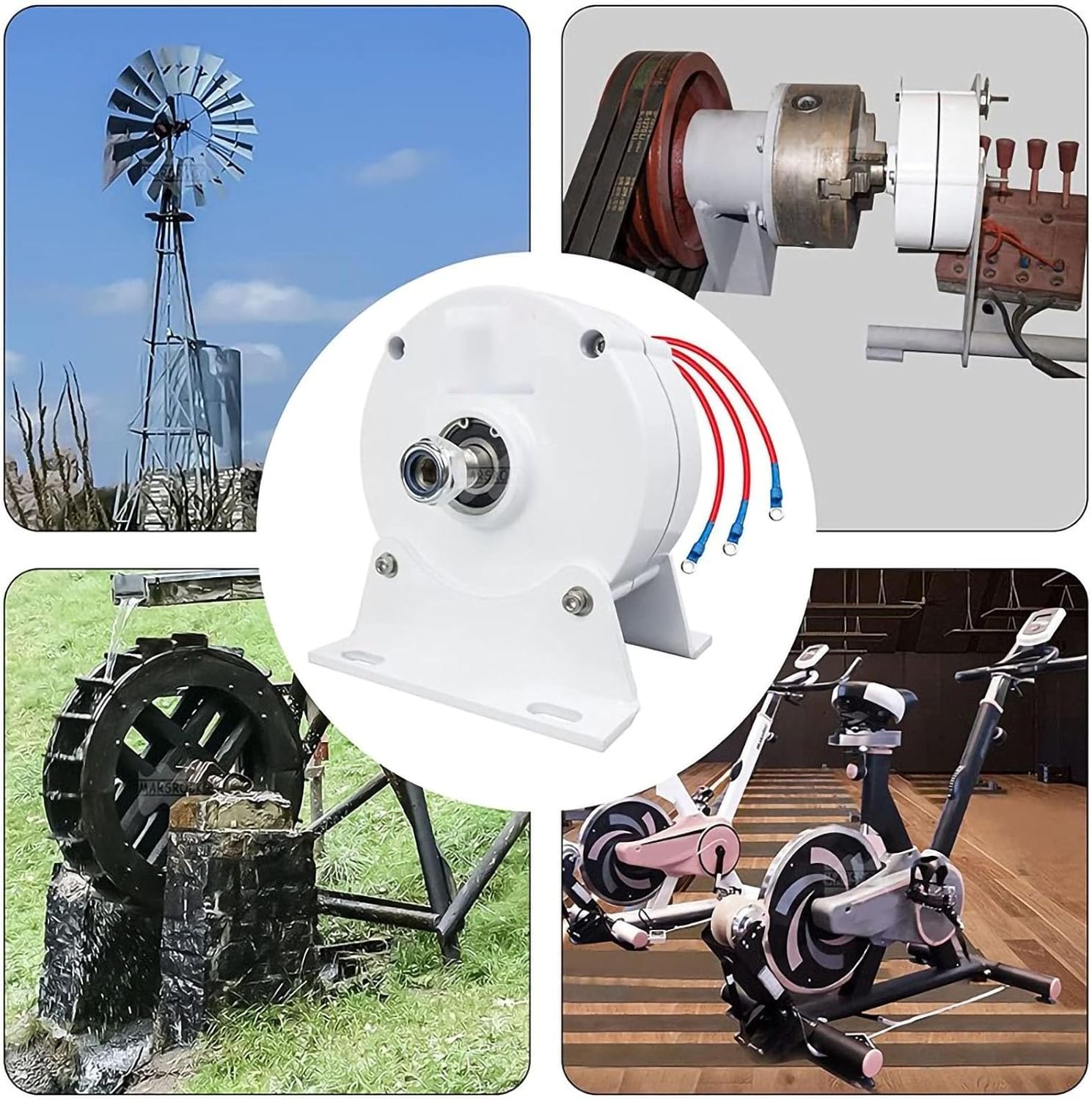 400W Wind Turbine Alternator, 3-Phase Rare-Earth NdFeB Permanent Magnet Generator 12V/24V/48V 600RPM With Rectifier For Home & Off-Grid Power Systems(48v)