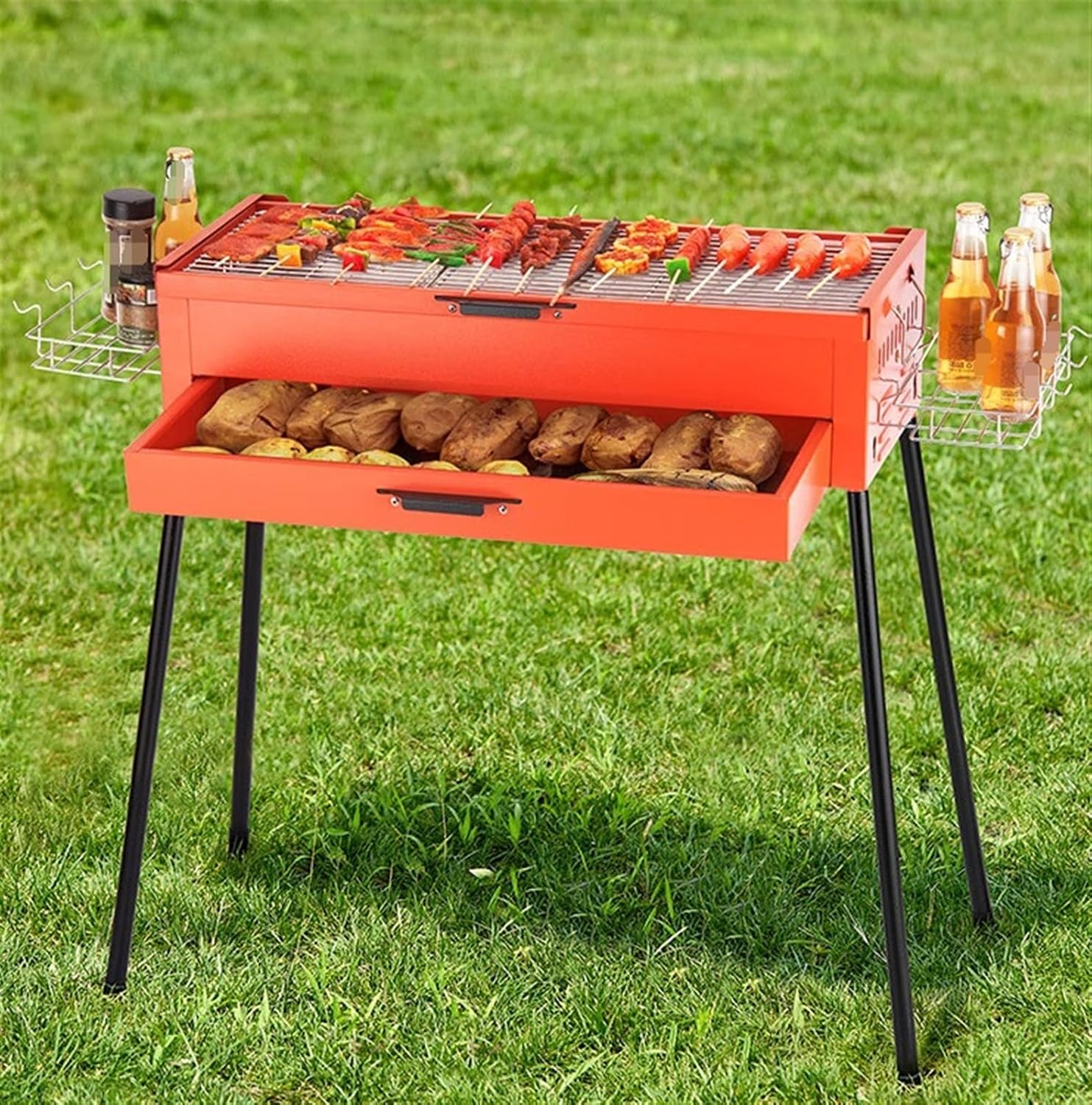 Portable Charcoal Grill Outdoor Barbecue Grill Charcoal Grill Barbecue Portable for Picnic Garden Terrace BBQ Grill for Outdoor