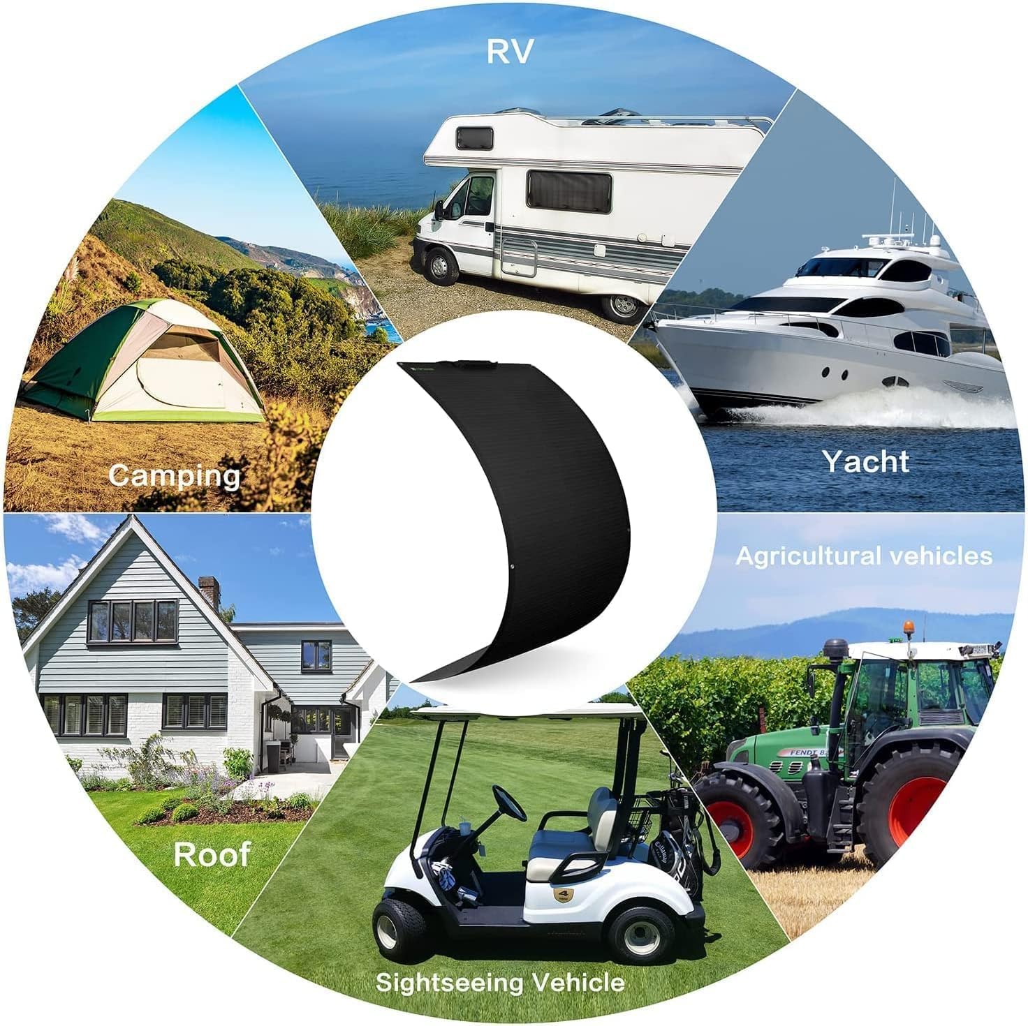 Topsolar Flexible Solar Panel 360W 24V/12V Monocrystalline Bendable - 2 * 180 Watt 12Volt Semi-Flexible Mono Solar Panels Charger Off-Grid for RV Boat Cabin Van Car Uneven Surfaces