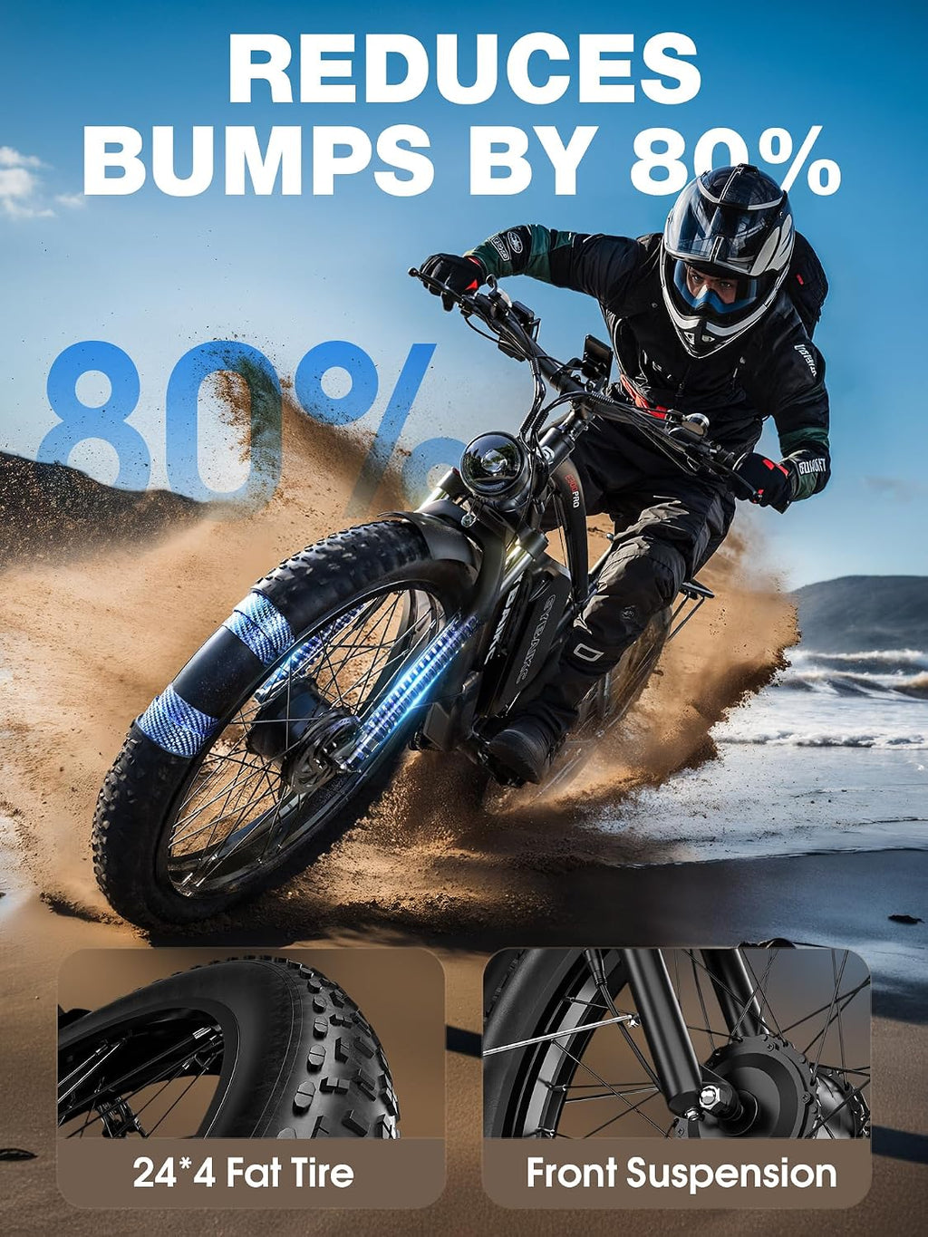 Electric Bike for Adults, Peak 5000W Ebike Dual Motor 52V32Ah 100Miles Range, 40-45MPH Electric Bike, 24'/26' x4.0 Fat Tire, Hydraulic Disc Brake, Electric Mountain Bicycle, UL 2849