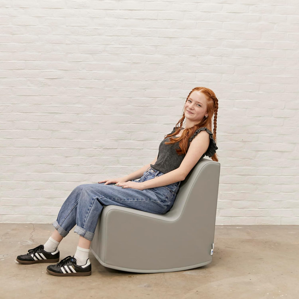 ECR4Kids SoftZone Contoured Rocking Chair, Flexible Seating, Grey