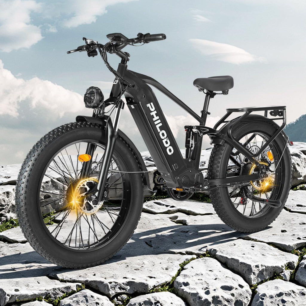 Electric-Bike for Adults, Dual-Motor-Ebike Hunting-Ebike 5000W, 60V 32AH Long Range Dirtbike, Fat-Tire-Electric-Bicycle, Full Suspension for Off-Road Snow Sand