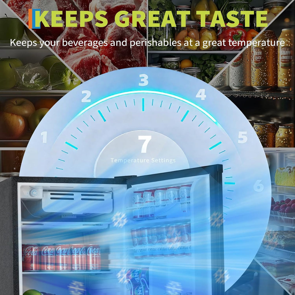4.5 Cu. Ft. Compact Refrigerator | Single Door Mini Fridge with Energy-Efficient & Quiet Operation | for Dorm, Office, Bedroom, Kitchen, Bar Use with Adjustable Shelves