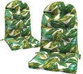 LVTXIII 2 Pack Outdoor Adirondack Chair Cushions, 44x19x4 Inch Water Repellent Patio Cushions for Rocking Chairs, Thick Tufted High Back Seat Cushion Set, Lush Leaf Jungle