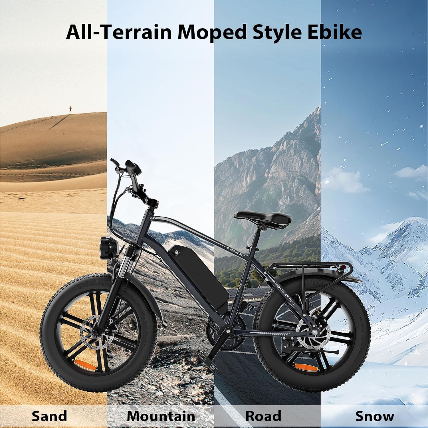 Hipatoo Electric Bike for Adults, 48V-13AH Removable Battery, 38 Miles Range Electric Bicycle with 20 Inch Fat Tire E-Bike for Commuting Ebike