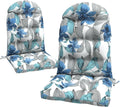 LVTXIII Outdoor Adirondack Chair Cushions, 44x19x4 Inch Non-Slip High Back Rocking Chair Cushion, Tufted Seat Cushion for Patio Furniture, Set of 2, Clemens Noir Blue