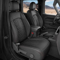 for Jeep Wrangler Seat Covers JL 4 DR with Rear Cup Holder 2018 2019 2020 2021 2022 2023 2024 2025 2026, Custom Fit Car Seat Covers Full Set,Waterproof Leather Seat Protector,Black