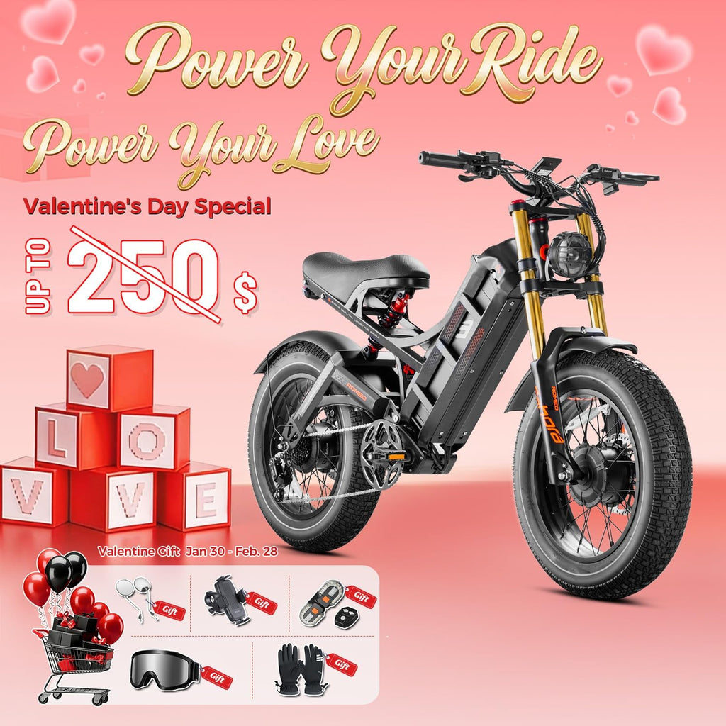 eAhora 2025 Romeo Ultra/Romeo 2 Peak 3000W/2500W 42/40 Mph Electric Bike for Adults 60V 70Ah/52V 60Ah 100-200Miles Long Range Ebike 26' Fat Tire Full Suspension Electric Bicycle