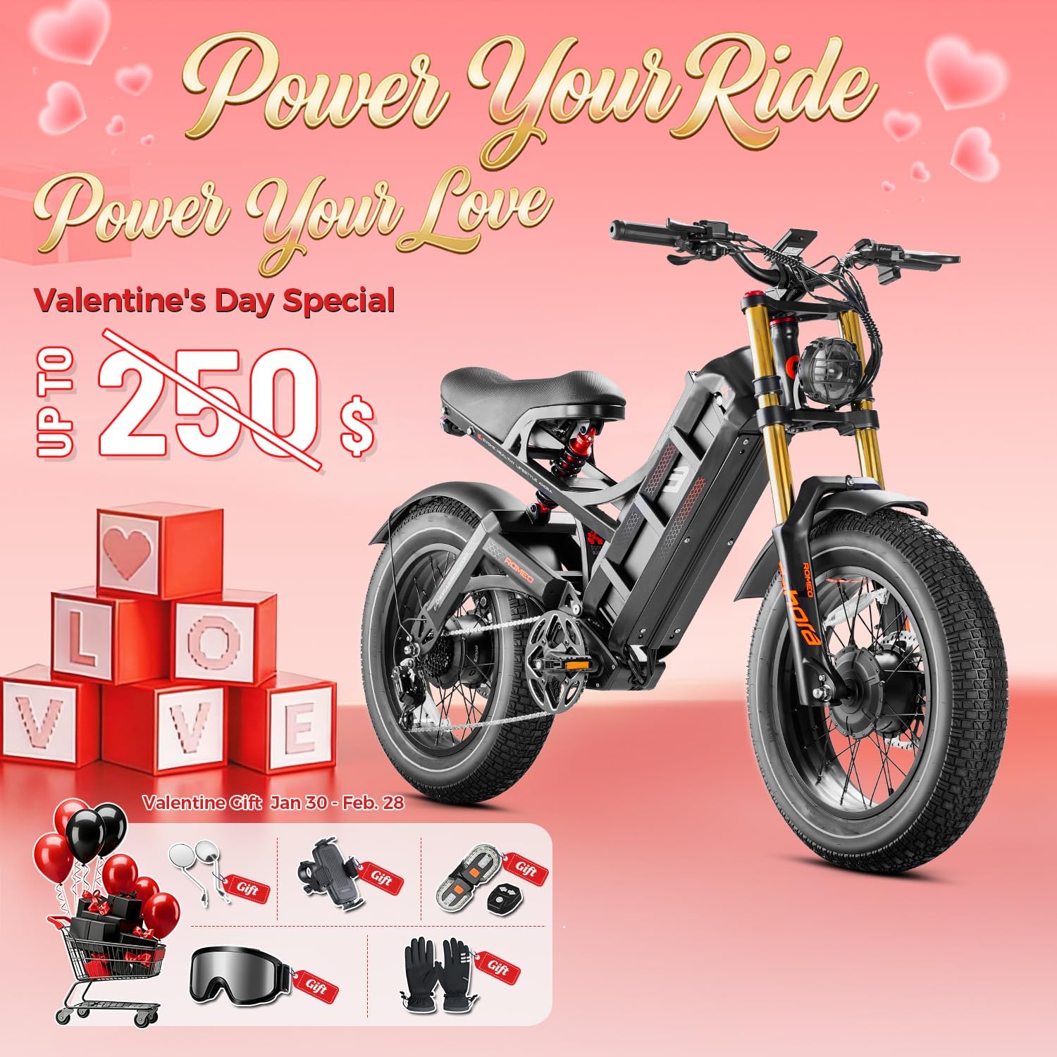eAhora 2025 Romeo Ultra/Romeo 2 Peak 3000W/2500W 42/40 Mph Electric Bike for Adults 60V 70Ah/52V 60Ah 100-200Miles Long Range Ebike 26' Fat Tire Full Suspension Electric Bicycle
