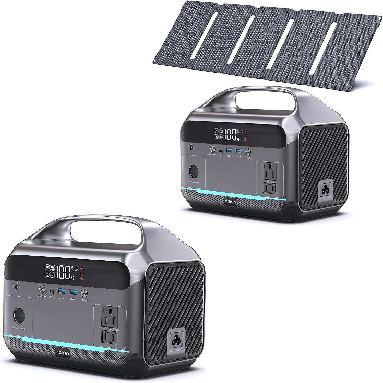 Portable Power Station 600W Surge, 288Wh (90,000mAh) LiFeP04 Battery, Solar Generator with 350W AC Outlets