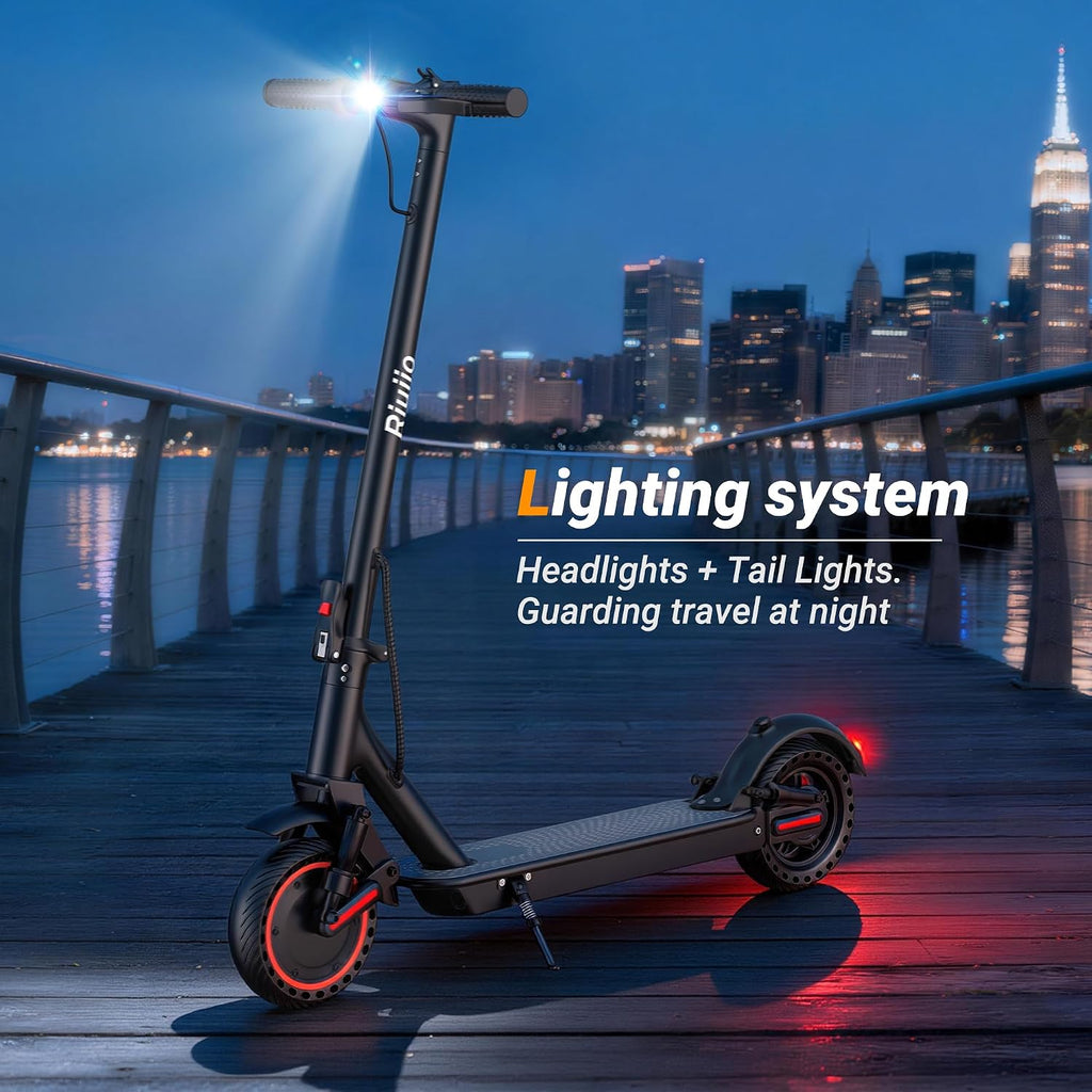 Electric Scooter, 350W-500W Motor, 9 MPH to 22MPH, 10-41 Miles Range, Dual Suspension, Dual Braking, App Control, Foldable Commuter E Scooter for Adults and Teens