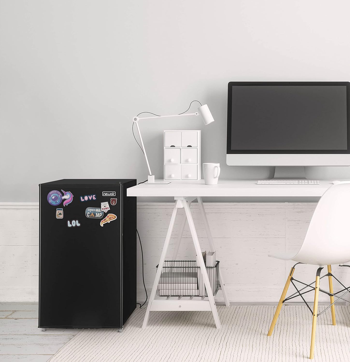 NewAir 3.3 Cu. Ft. Compact Mini Fridge with Chiller Compartment, Energy Star Certified, Single Door Refrigerator, Can Dispenser, Perfect for Dorm Rooms, Bedrooms, Home Offices, and RV Vans