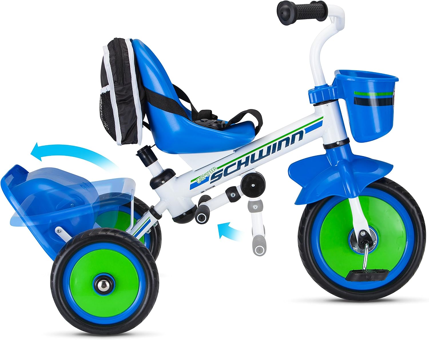 Schwinn Easy Steer Bike for Toddler, Kids Tricycle with Removable Push handle, Steel Trike Frame, Boys and Girls Ages 2-4 Year Old, Blue, 41' x 20' x 41'
