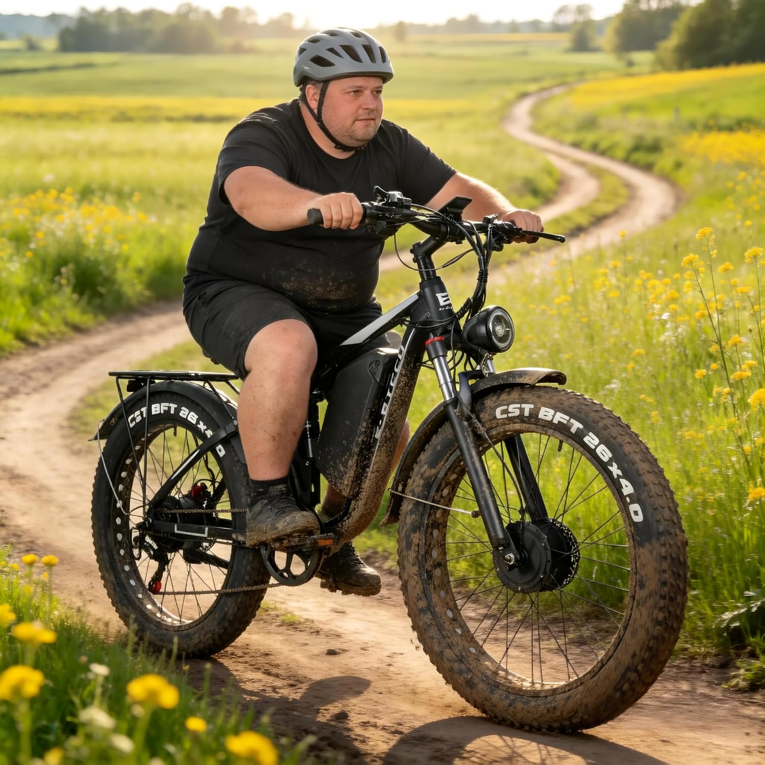 6000W Peak Electric Bike for Adults, 52V 32AH Dual Motor E-Bike, Up to 90Mile & 45 M P H All-Terrain Fat Tires Full Suspension 24/26 Inch Electric Bicycles Hydraulic Disc Brake for Road UL2849 by SGS
