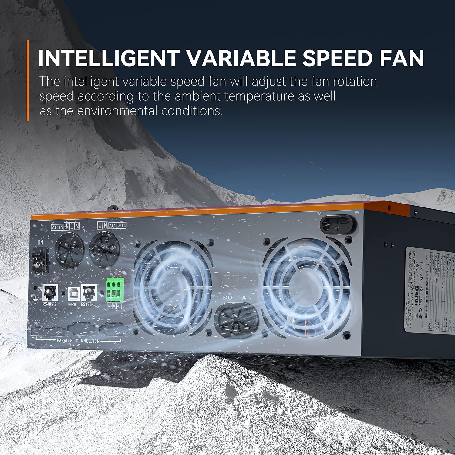 PowMr 5000W Hybrid Solar Inverter 48V to 110/120V AC, Pure Sine Wave Power Inverter 5KW, Built-in 80A MPPT Controller, Max.PV Input 5500W, 500V, 22A, Work for 48V Lead Acid, Lithium Batteries