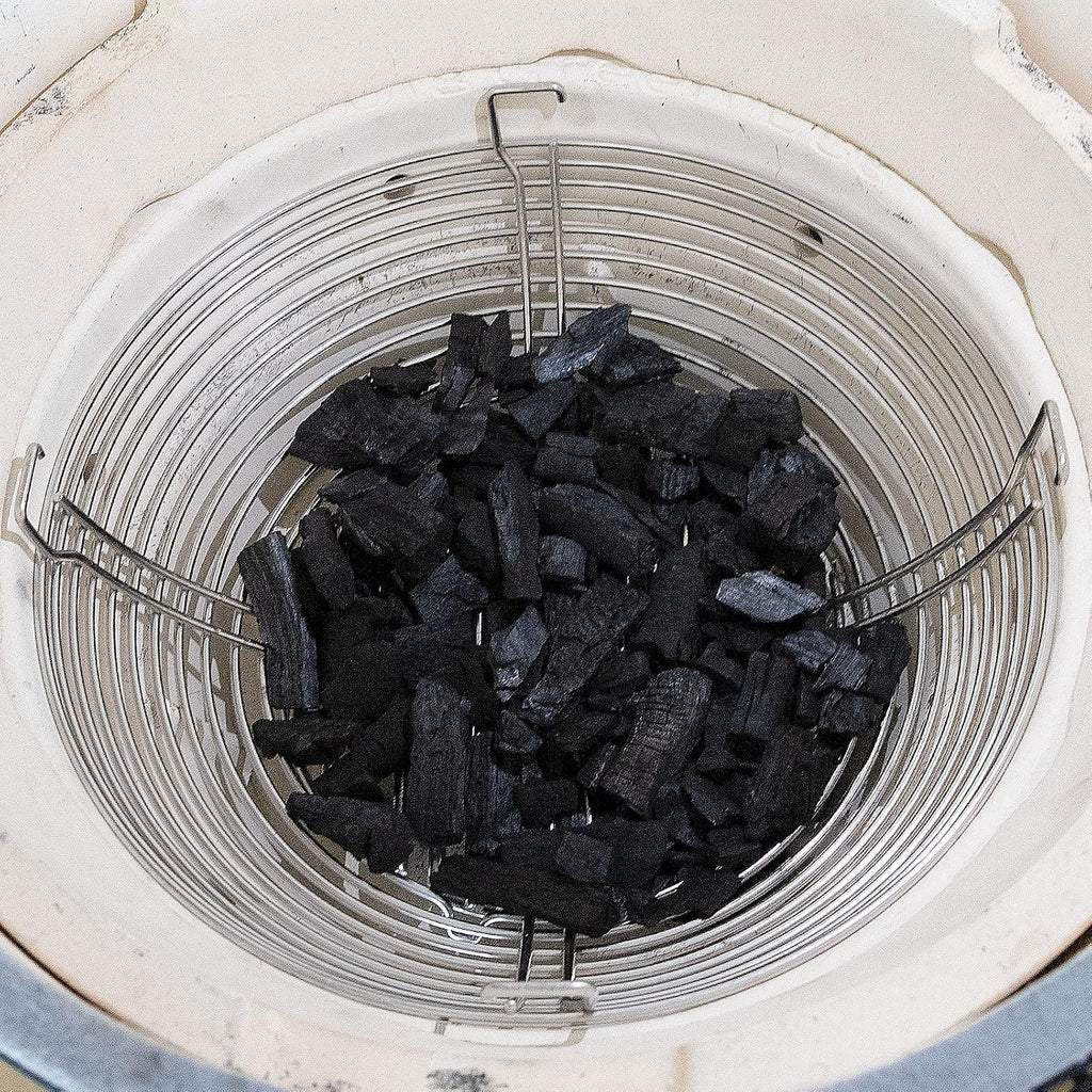 Lump Charcoal Fire Basket Fits for Kamado Joe Big Joe Accessories,stainless Steel Charcoal Ash Basket with Divider Grill Parts for Big Joe
