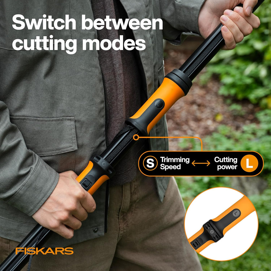 Fiskars 7–13 ft Extendable Tree Pruner, Telescoping Pole Pruner with 2 Cutting Modes for Fast & Powerful Cuts, Long Reach Tree Trimmer for High Branches & Tall Trees, Rotating Head, Garden & Yard Care