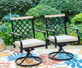 PHI VILLA Patio Dining Chairs Set of 2 Outdoor Swivel Dining Chairs Patio Furniture Rocking Chairs with Cushion Suports 300lbs for Garden Backyard