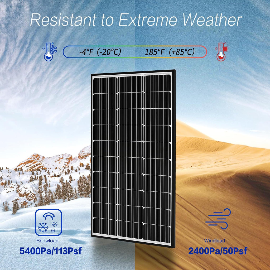 JJN 200 Watt Solar Panel Kit 12V Solar Panels with 30A PWM 12V/24V Charge Controller 2 Pair 10BB Solar Panel Cables Connectors Brackets for RV Boats Marine Home Off-Grid System [New Version]
