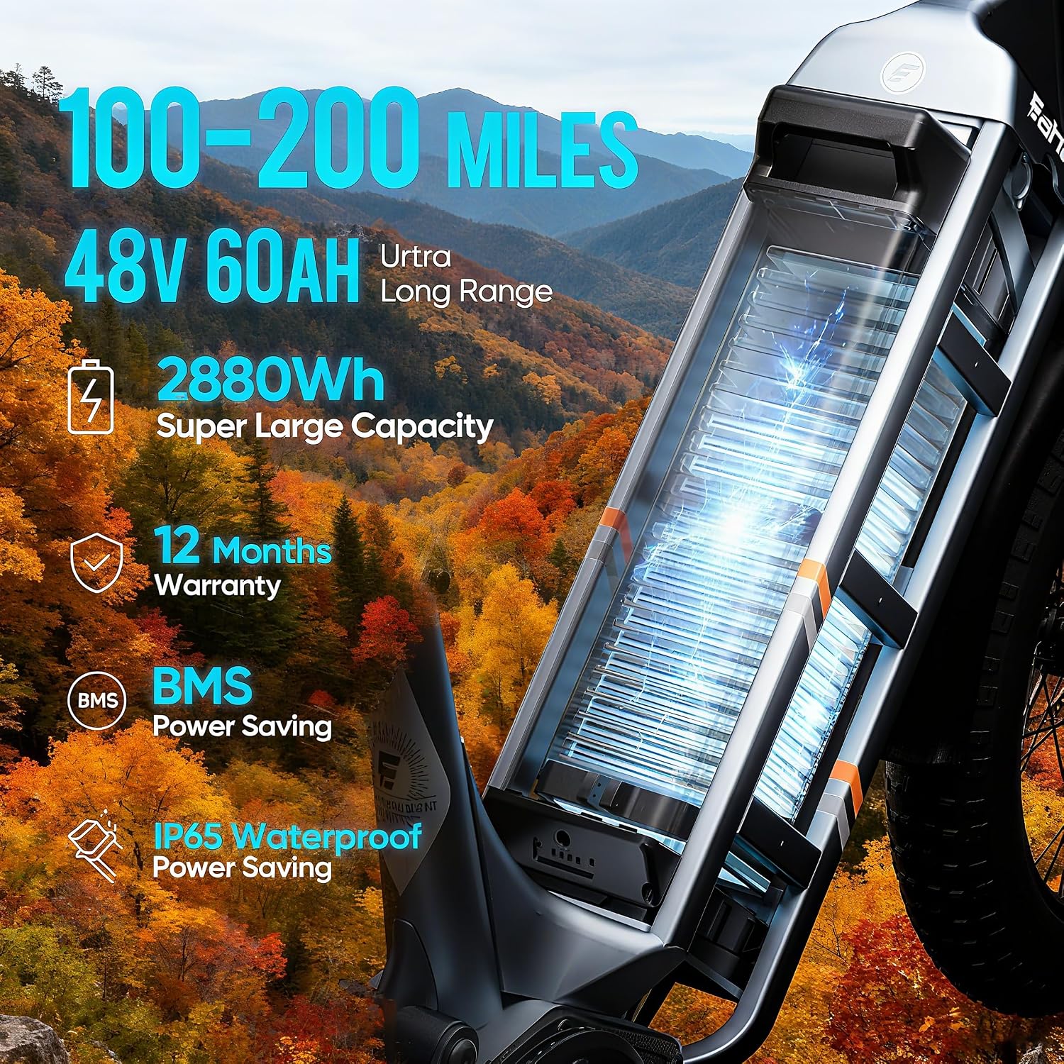 2026 Eahora 5400W Juliet Pro 2 Electric Bike for Adults 43MPH Dual Motor 70Ah Ebike 200Miles Long Range Electric Bicycle, 20'' Fat Tire Full Suspension Electric Mountain Bike for Commuting/Delivery