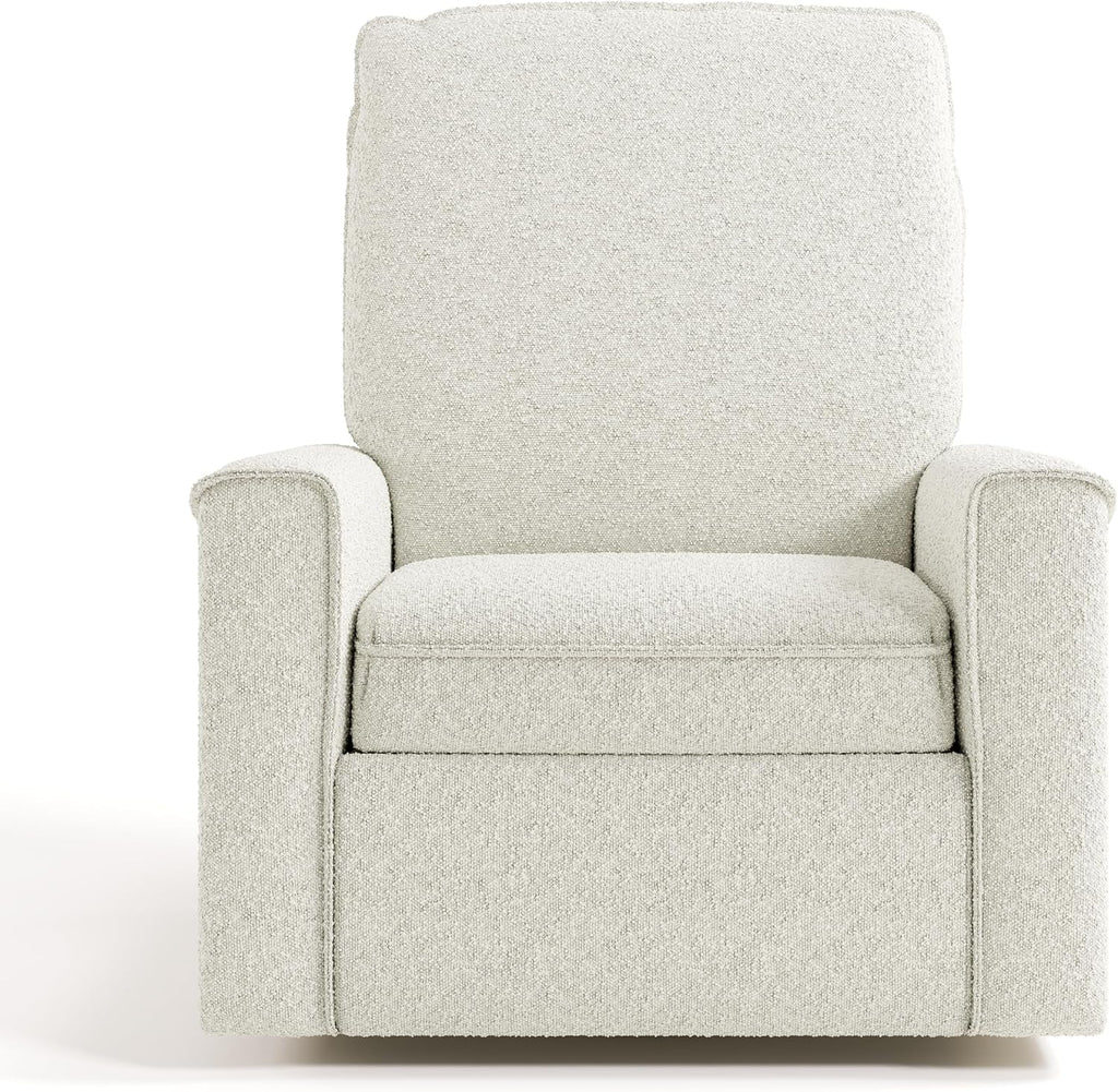 Storkcraft Santos Deluxe Power Recliner Swivel Glider, Premium Electronic Nursery Rocking Chair, Oeko-TEX 100 Certified, Includes Dual-USB Charging Port with USB-A & USB-C – (Ivory Boucle)