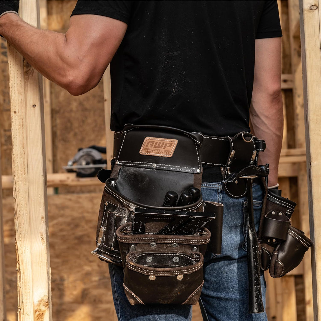 AWP Tool Belt Tool Rig, Durable Premium Utility Belt Organizer for Men & Women, Utility Work, Electrician, Mechanic