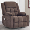 Ketaiyou Swivel Rocker Recliner Chair for Adults with Massage and Heat, Cup Holders and Side Pockets, Glider Rocking Reclining Single Sofa Chair for Living Room (Cocoa)