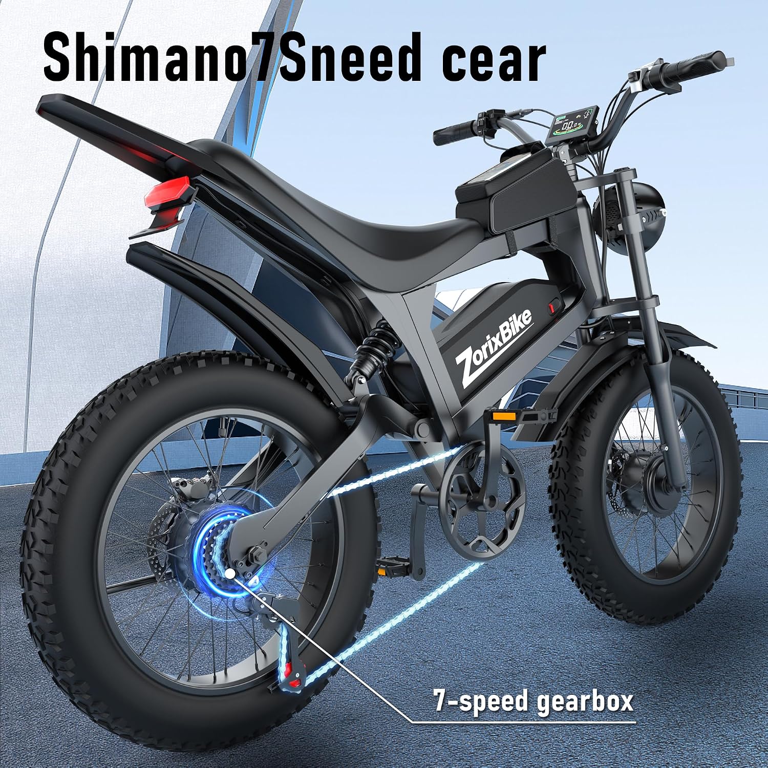 Electric Bike for Adults,48V 20AH - Peak Power 1500/3000W Brushless Motor Electric Bicycle - Max Speed 31-35MPH - Max 80 Miles Range - 20' x 4.0' Fat Tire Dirt E-Bike,7-Speed