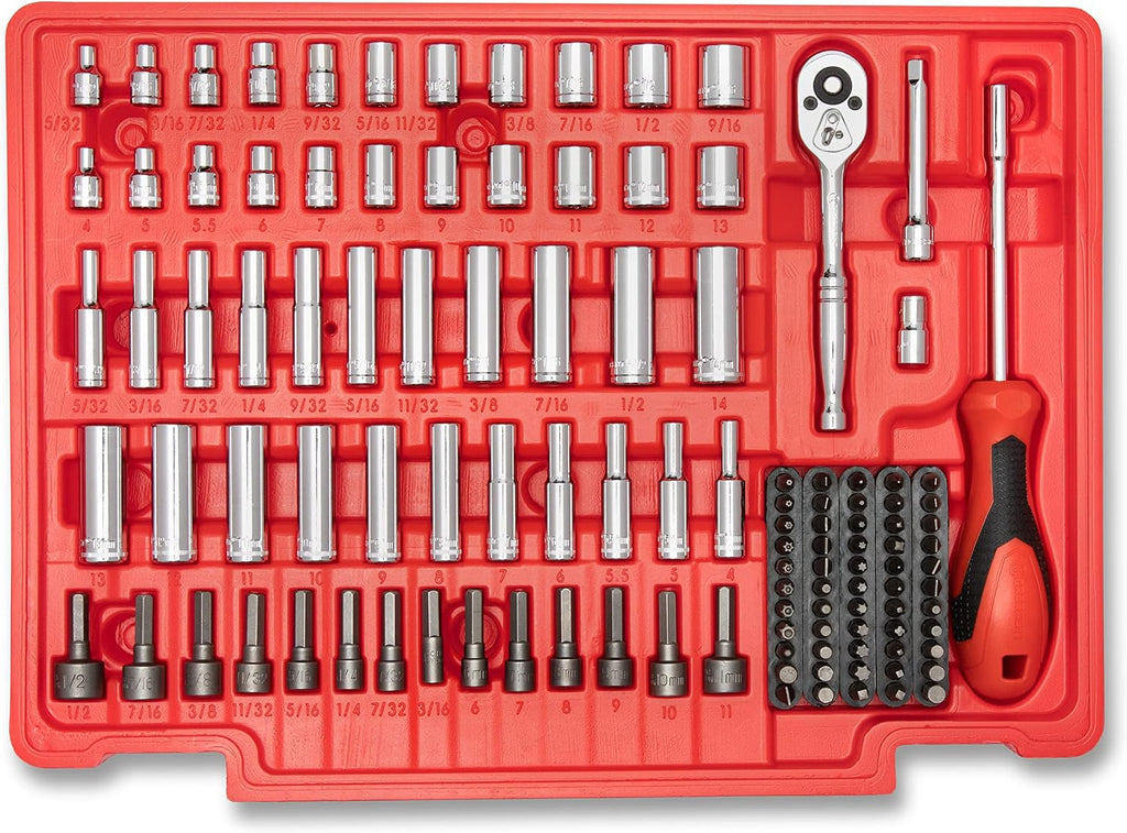 Crescent 229 Piece 1/4', 3/8' & 1/2' Drive Mechanics Hand Tool Set with 3 Drawer Storage Case - CTK229C