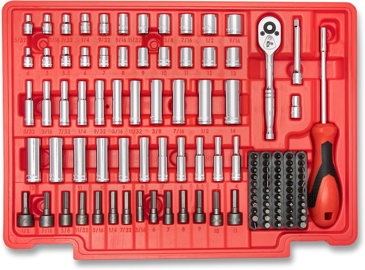 Crescent 229 Piece 1/4', 3/8' & 1/2' Drive Mechanics Hand Tool Set with 3 Drawer Storage Case - CTK229C