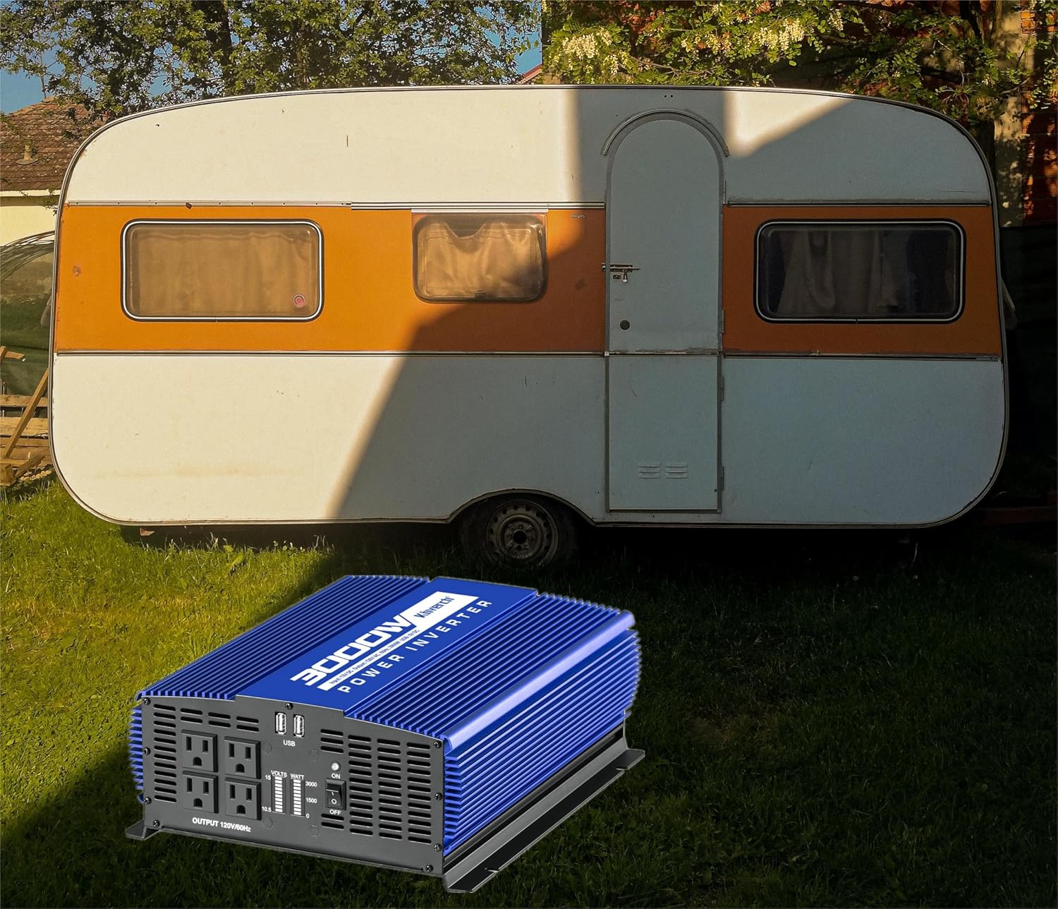3000W Power Inverter 12V DC to 110V AC Car Battery Inverter with 4 AC Outlets /2 USB Port, Car Inverter for Home/Truck/Boat/RV Power Inverters for Vehicles