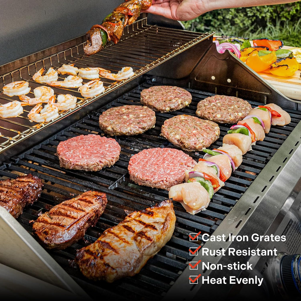 Monument Grills 4+1 Burner Convertible Natural Gas Grill Stainless Steel Propane Grill with a Side Burner, a Built-In Thermometer, Large Cabinet Style Grill