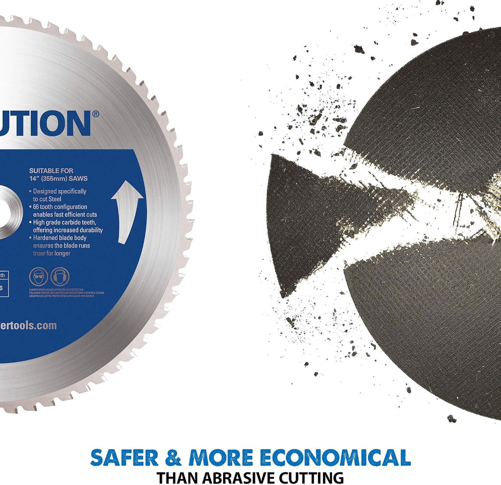 Evolution S355CPSL – Heavy Duty 14 Inch Metal Cutting Chop Saw W/ 14 Inch Carbide-Tipped Blade | Dry Cut | Miter 45° | Chop Saw For Cutting Metal – Accurate. Powerful. Reliable