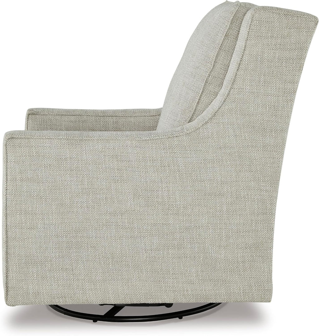 Signature Design by Ashley Kambria Casual Upholstered Swivel Glider Accent Chair, Gray