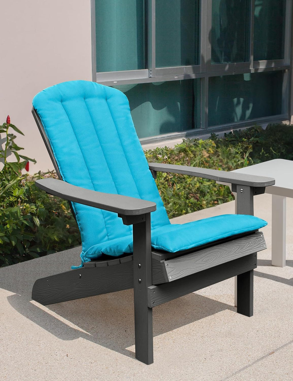 YEFU Adirondack Chair Cushion, Rocking Chair Cushions with Straps, Folding Patio Chair Pad for Indoor and Outdoor, 19.7x18.9x1.5 Inch, Aruba, 4-Pack