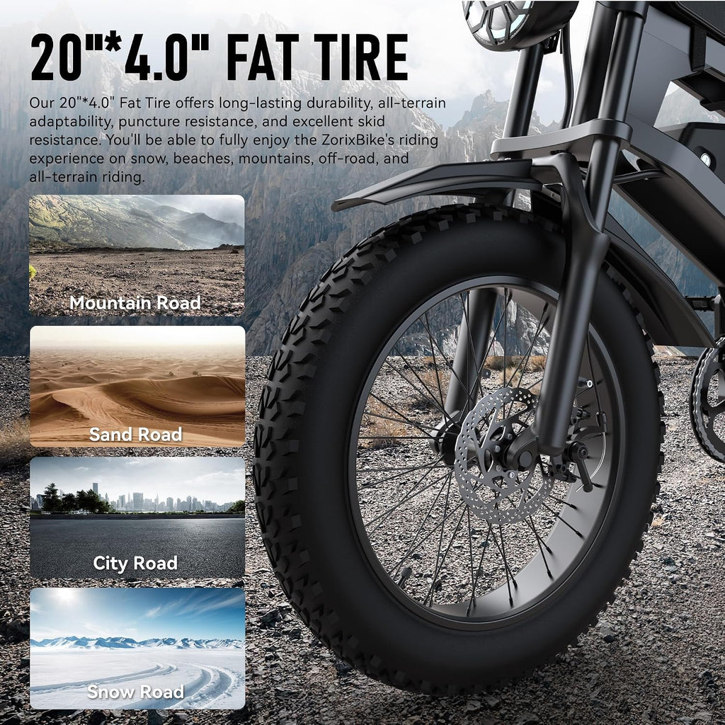 Electric Bike for Adults,48V 20AH - Peak Power 1500/3000W Brushless Motor Electric Bicycle - Max Speed 31-35MPH - Max 80 Miles Range - 20' x 4.0' Fat Tire Dirt E-Bike,7-Speed