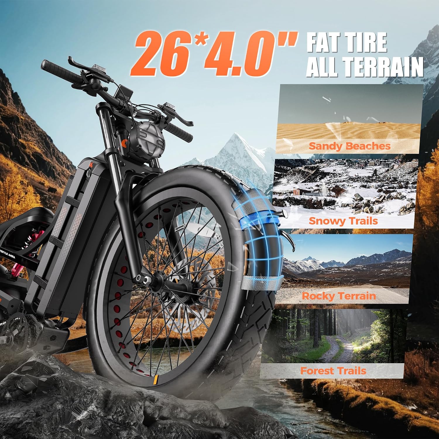 eAhora 2025 Romeo Ultra/Romeo 2 Peak 3000W/2500W 42/40 Mph Electric Bike for Adults 60V 70Ah/52V 60Ah 100-200Miles Long Range Ebike 26' Fat Tire Full Suspension Electric Bicycle