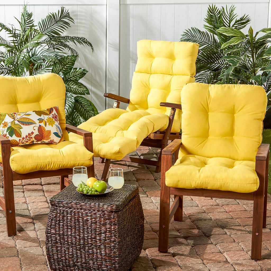 Greendale Home Fashions Outdoor 42x21-inch Seat/Back Chair Cushion (Set of 2), Sunburst