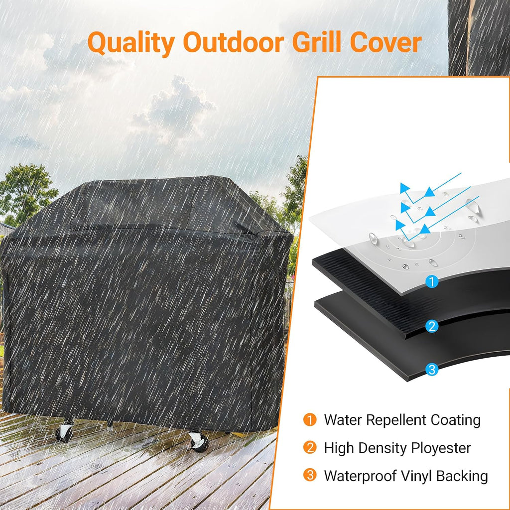 4 Burner Propane Gas Grill 51,000 BTU Stainless Steel Barbecue Grill with Side Burner and Cover Portable Outdoor BBQ Grill Flame Regulator and Steel Wire Insulation Frame for Patio Garden Camping
