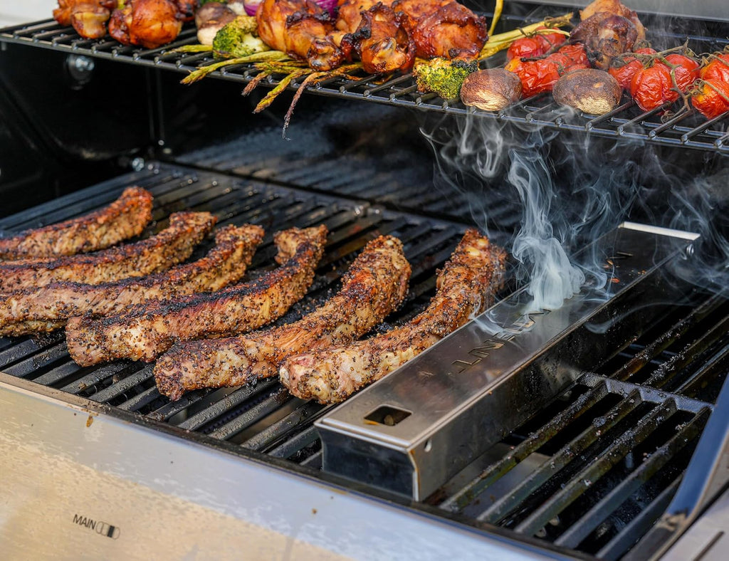 Monument Grills 77352 6-Burner Stainless Steel Cabinet Style Propane Gas Grill with Smoke Box(2 Items)