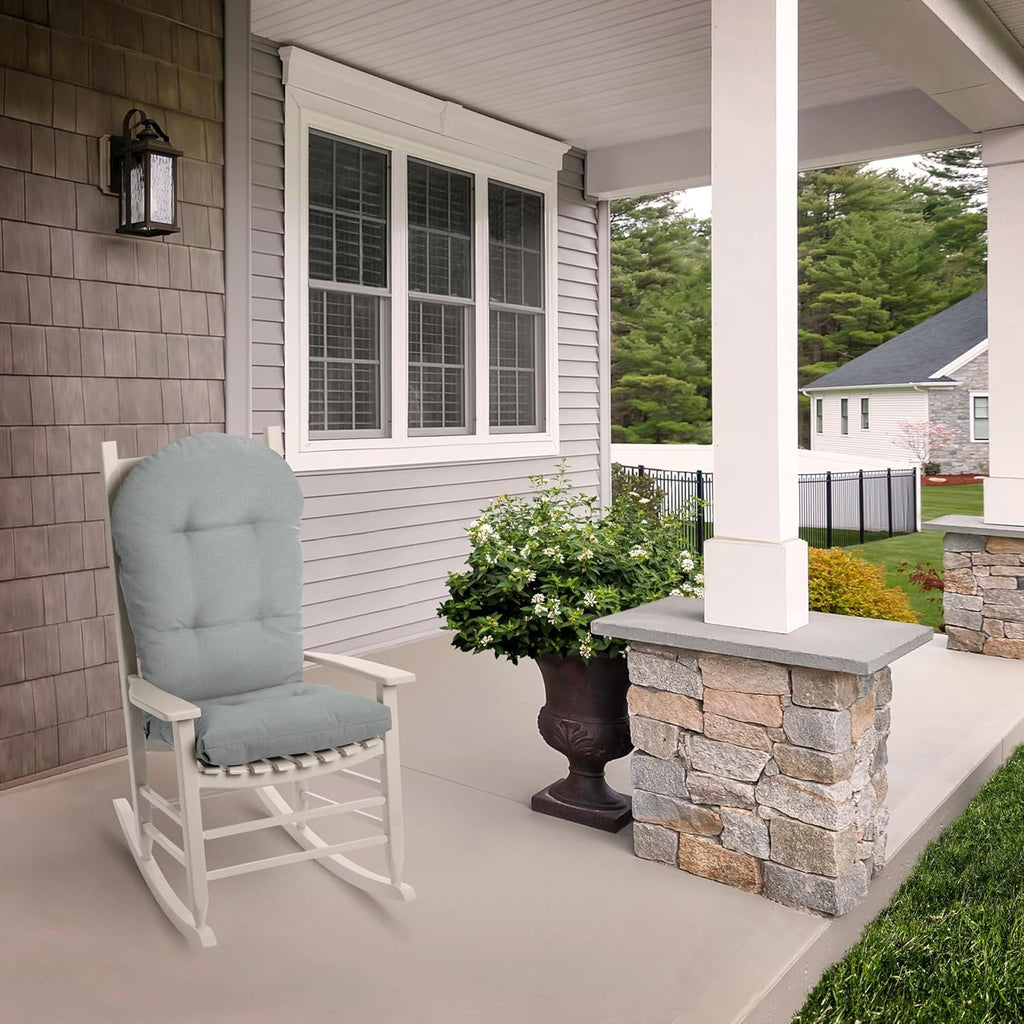 ARDEN Oceantex Indoor/Outdoor Plush Modern Tufted Adirondack Cushion, 2-Pack, 21.5 x 19, Water Repellent, Rain Proof, Fade Resistant Cushion For Rocking Chair Or Adirondack Pebble Gray
