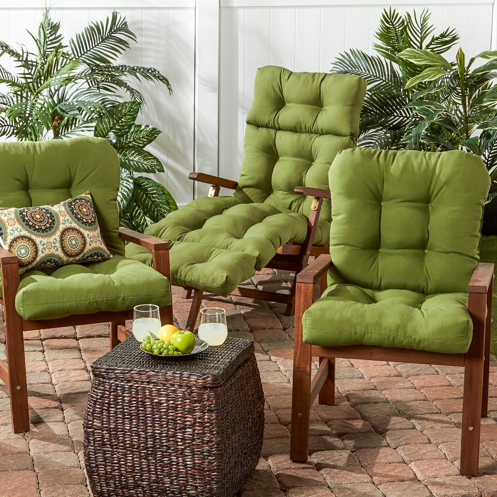 Greendale Home Fashions Outdoor 42x21-inch Seat/Back Chair Cushion (Set of 2), Juniper