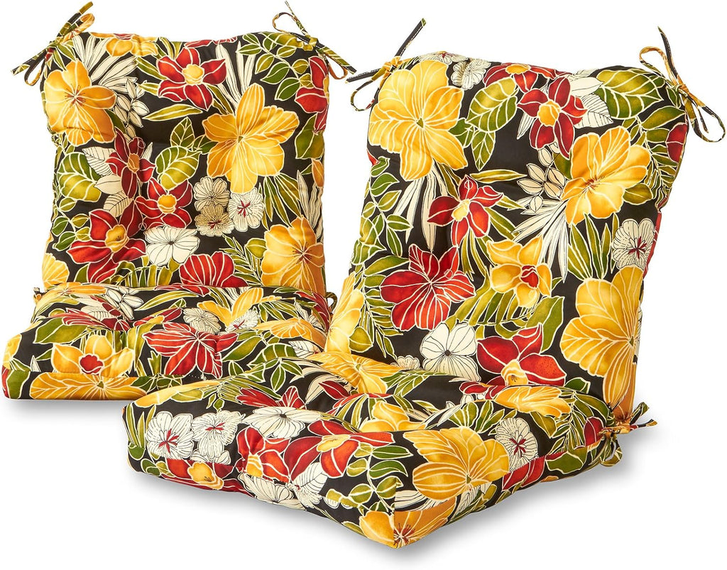 Greendale Home Fashions Outdoor 42x21-inch Seat/Back Chair Cushion (Set of 2), Aloha