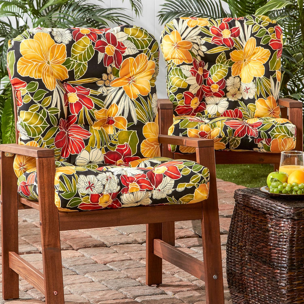 Greendale Home Fashions Outdoor 42x21-inch Seat/Back Chair Cushion (Set of 2), Aloha