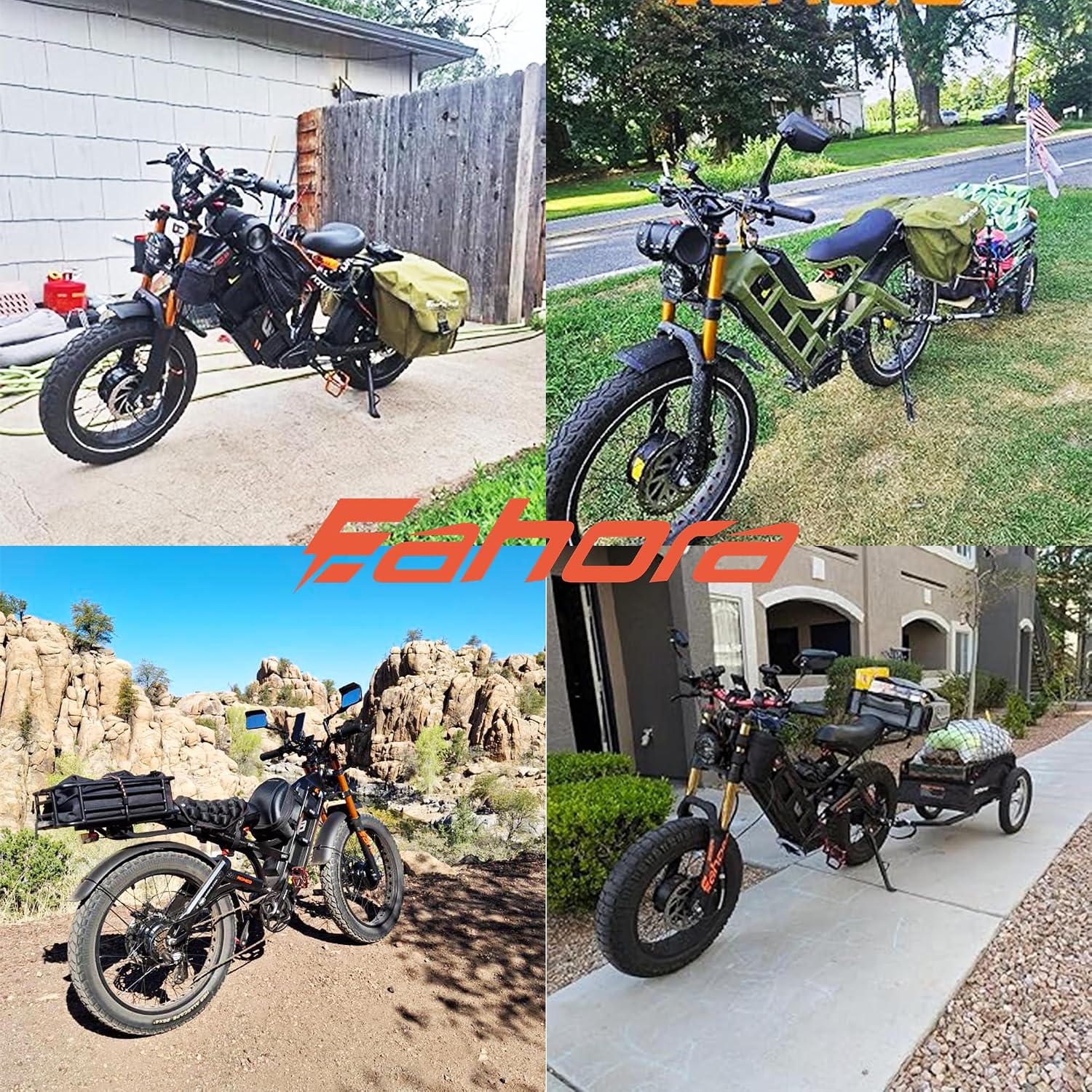 eAhora 2026 Romeo Pro3/2 50/46Mph Ebike 5600/4000W Dual Motor 200+Miles Electric Bike for Adults, 52V/70Ah 60V/80Ah Long Range 26 * 4.0' Fat Tire Full Suspension Electric Mountain Bike